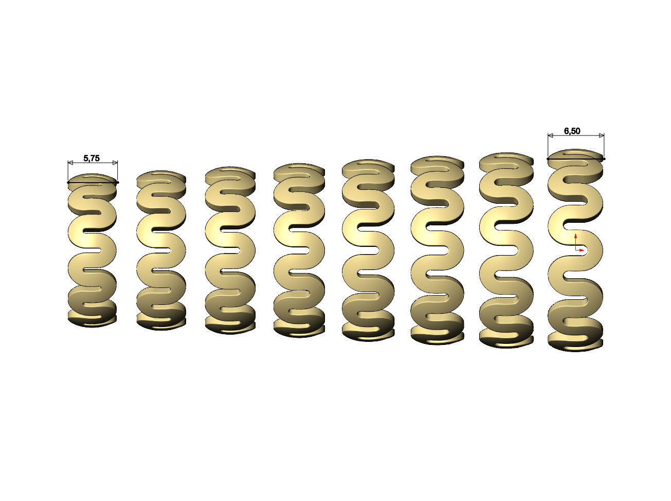 Chunky rounded serpentine pattern band US size 4to13 3D print model_4