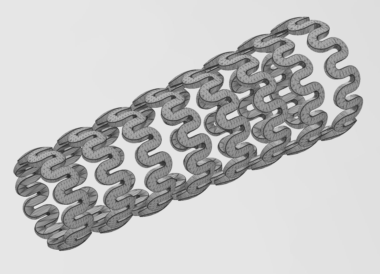 Chunky rounded serpentine pattern band US size 4to13 3D print model_11