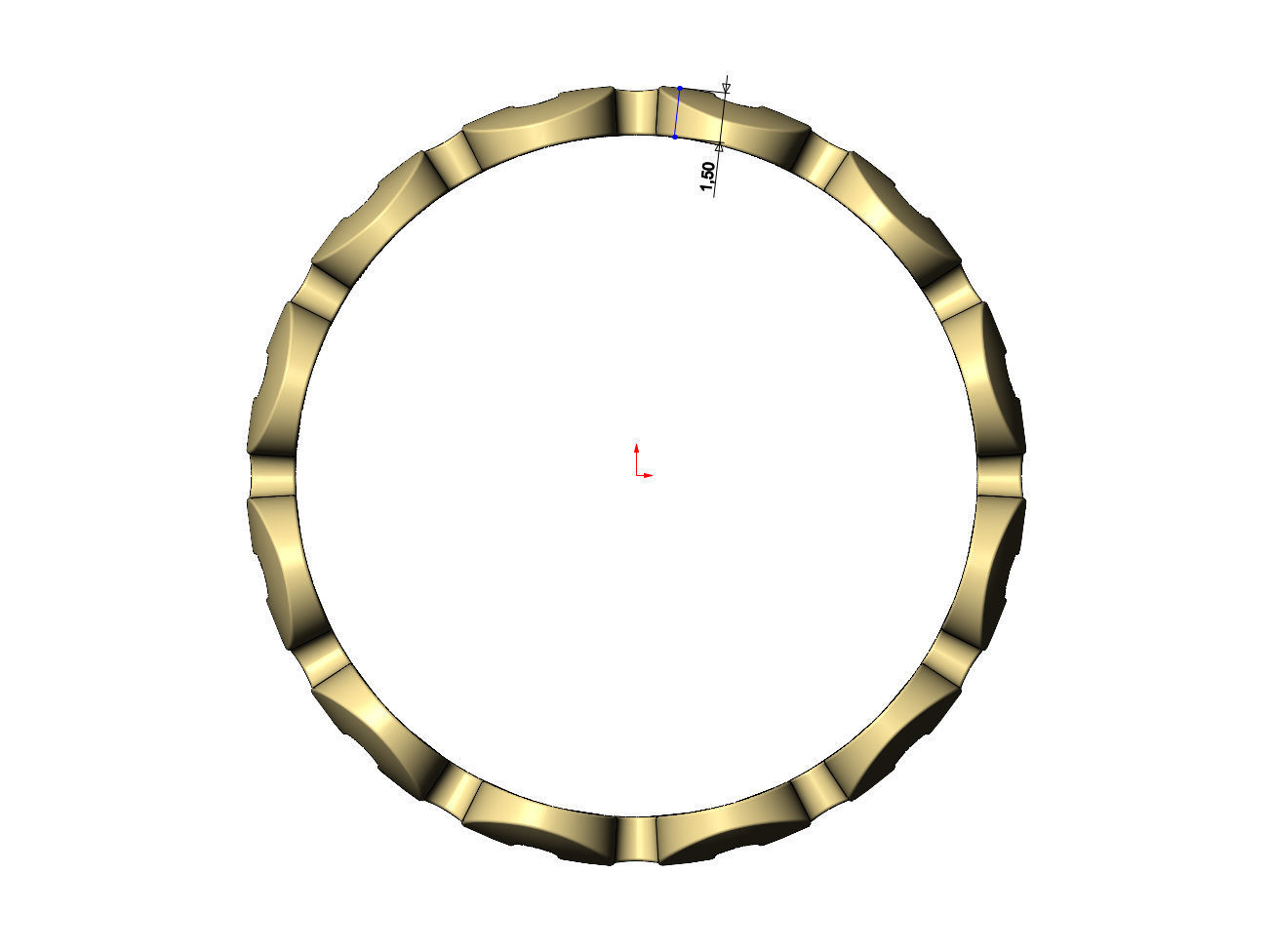 Chunky rounded serpentine pattern band US size 4to13 3D print model_5