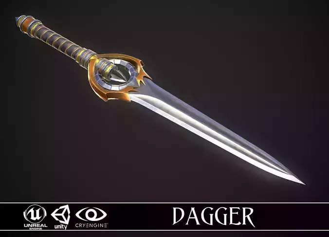 Dagger A7 Low-poly 3D model