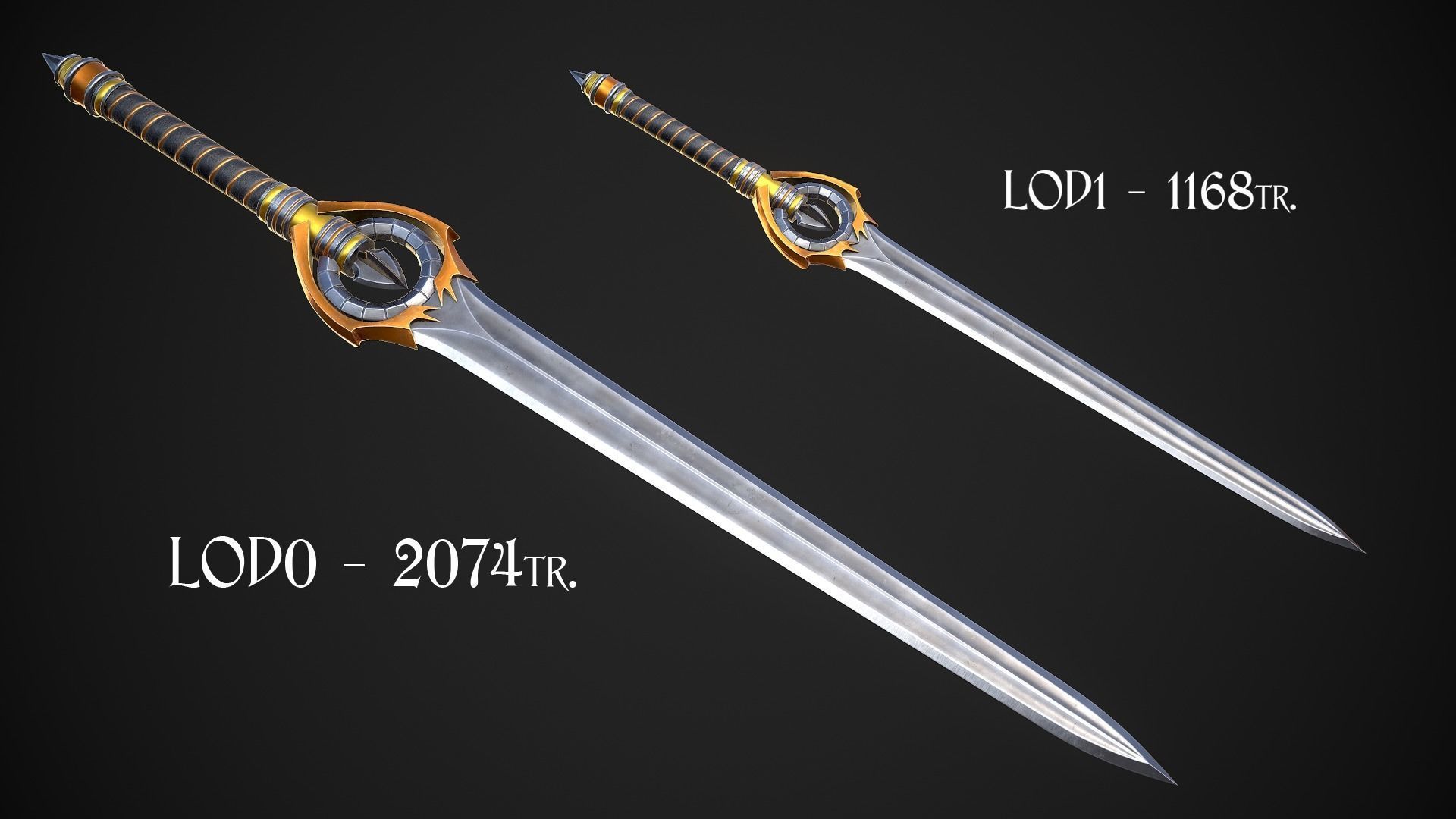 Melee Weapon Set A7 3D Model Collection_9