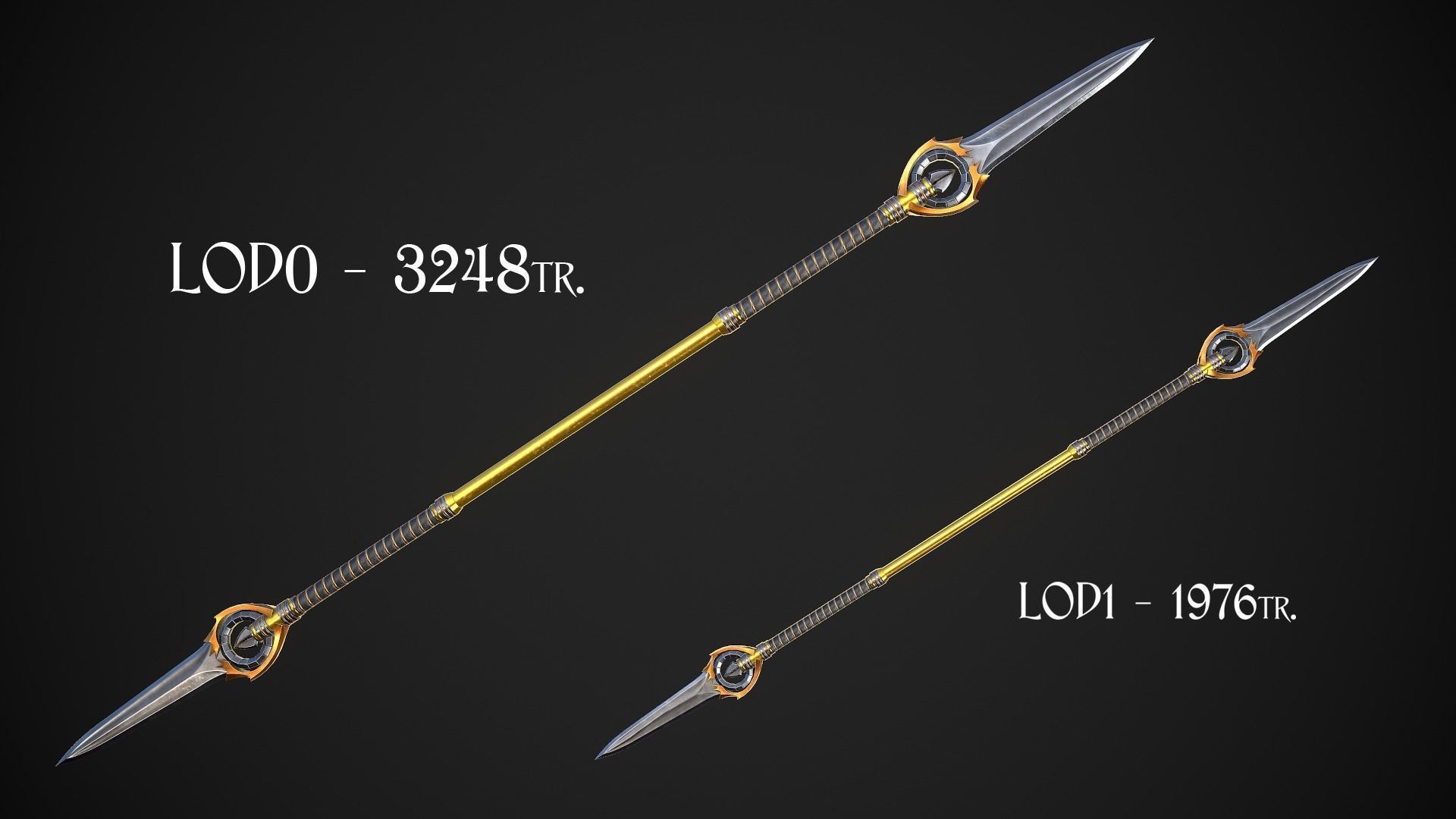 Melee Weapon Set A7 3D Model Collection_17