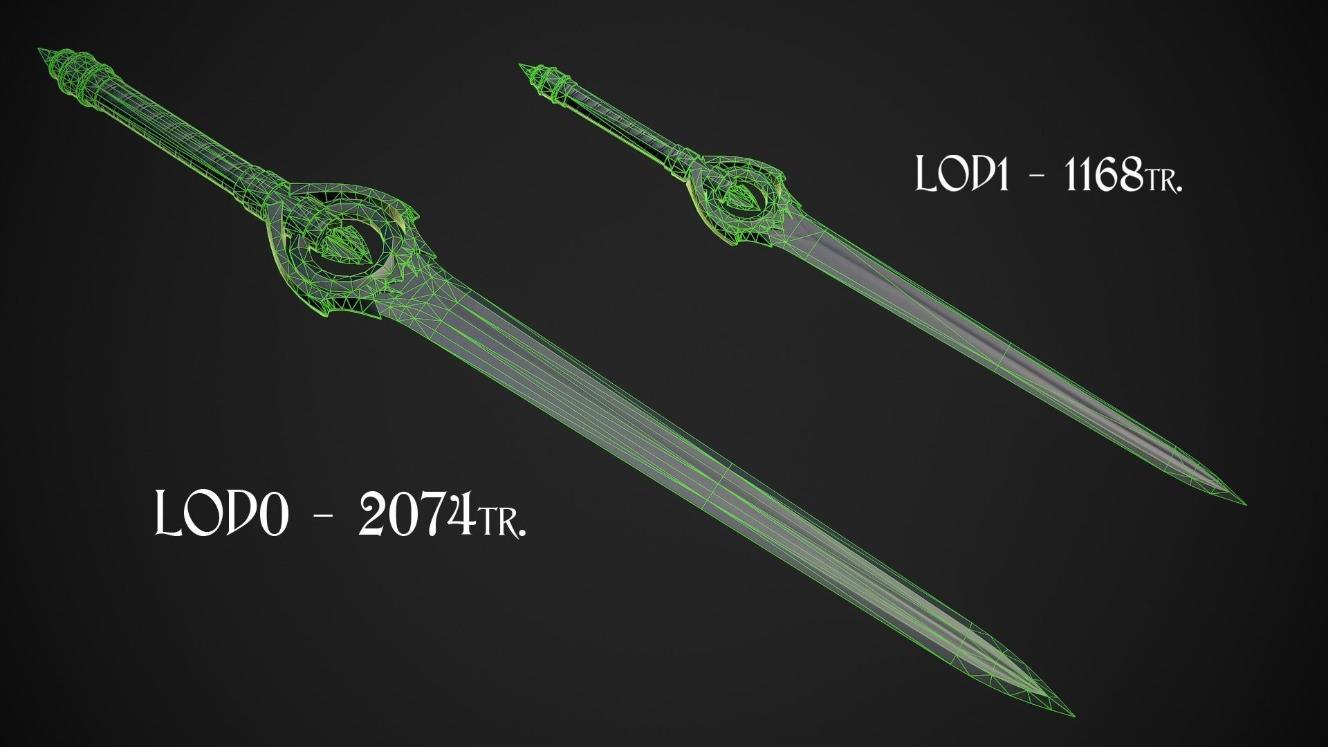 Melee Weapon Set A7 3D Model Collection_14