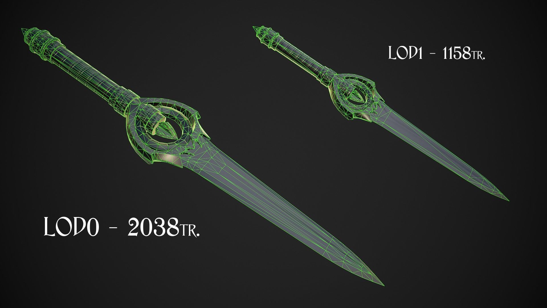 Melee Weapon Set A7 3D Model Collection_7