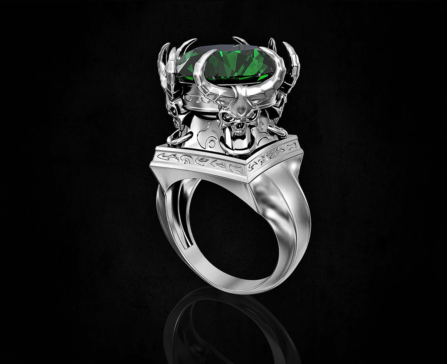 Skulls from the hell-Ring 3D print model_5