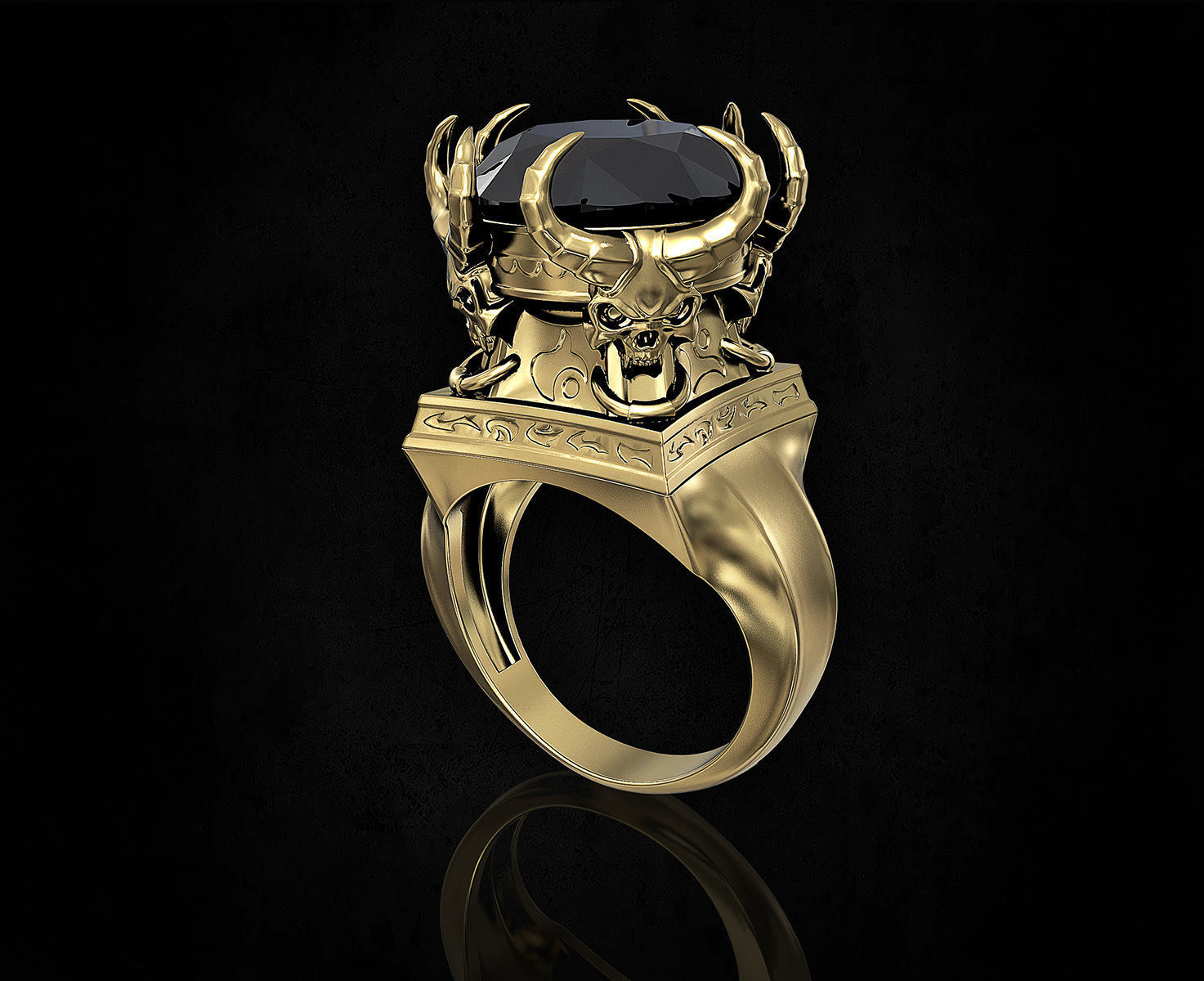 Skulls from the hell-Ring 3D print model_6