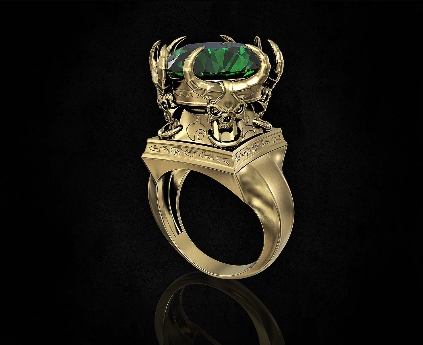 Skulls from the hell-Ring 3D print model_4