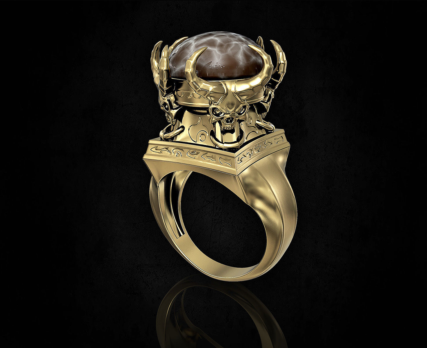 Skulls from the hell-Ring 3D print model_9