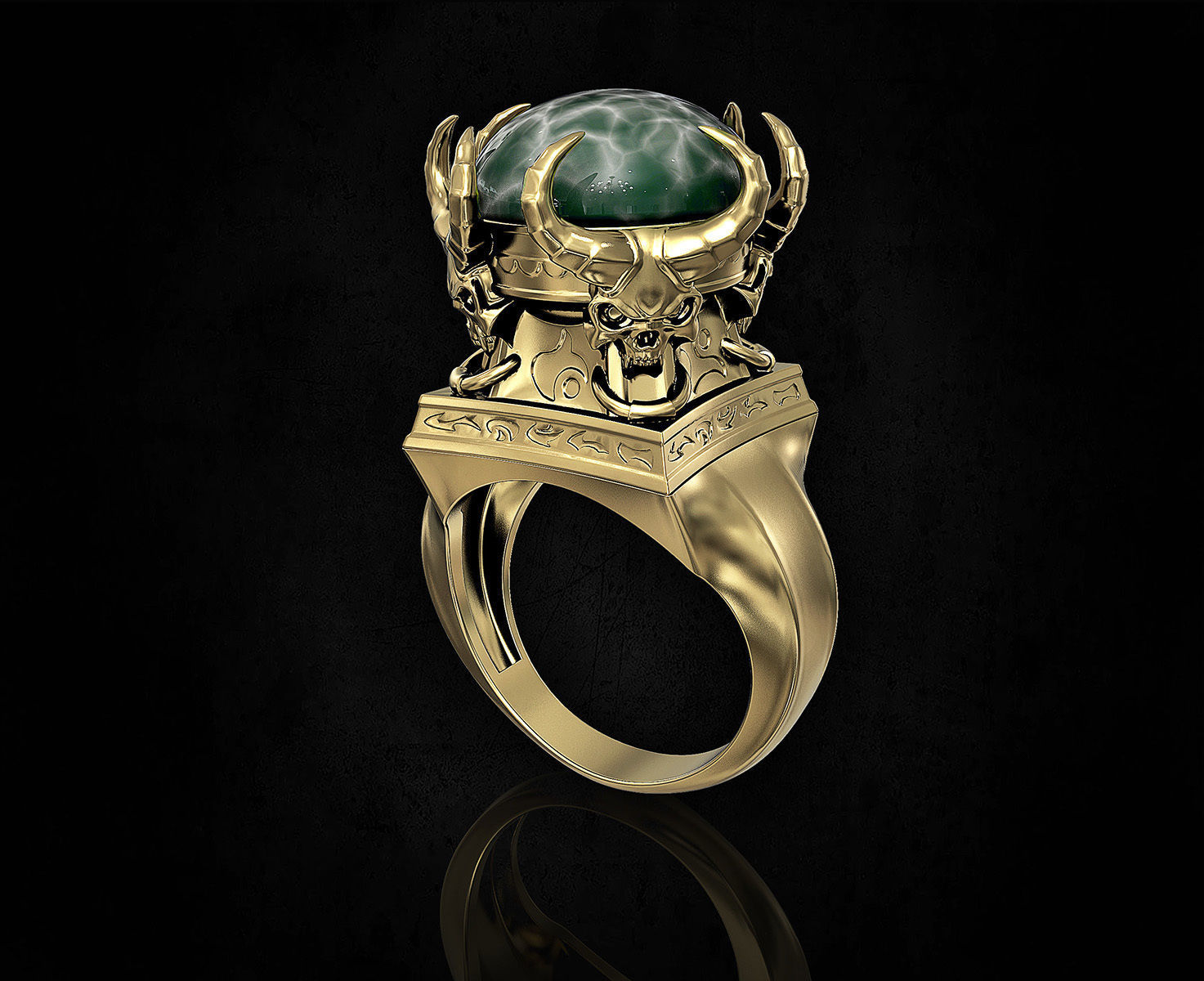 Skulls from the hell-Ring 3D print model_7