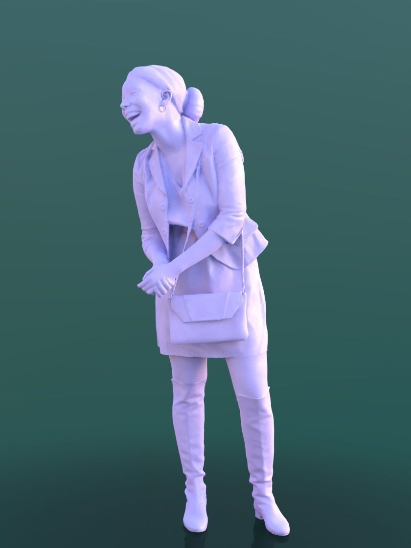 Yanelle 10383 - Black Girl standing shopping laughing 3D model_5