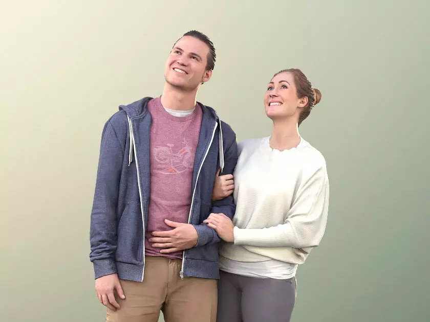 Marcel Rebecca 10581 - Couple Standing  3D model_0