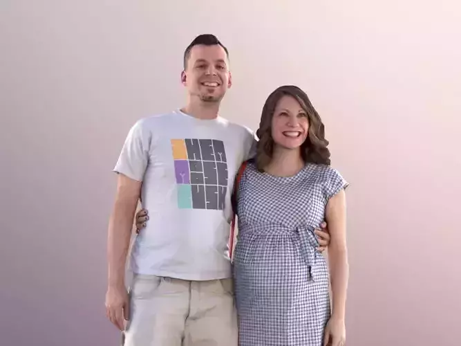 Samuel Linette 10911 - Happy Pregnant Couple 3D model