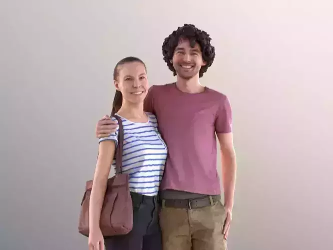 Elias Carla 10912 - Couple Casual Stanging Shopping 3D model