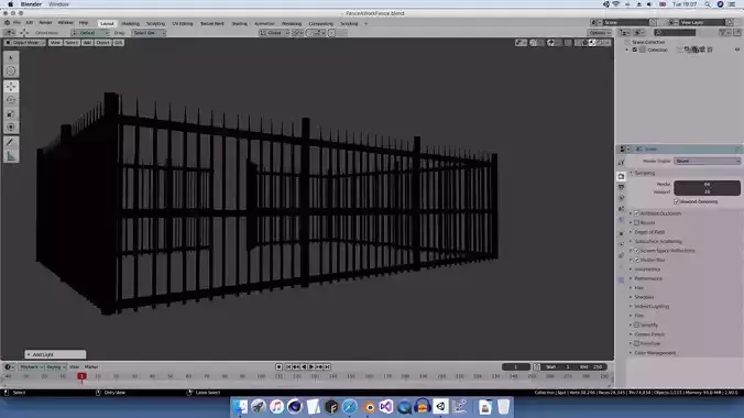 Spiked Fence 3D model