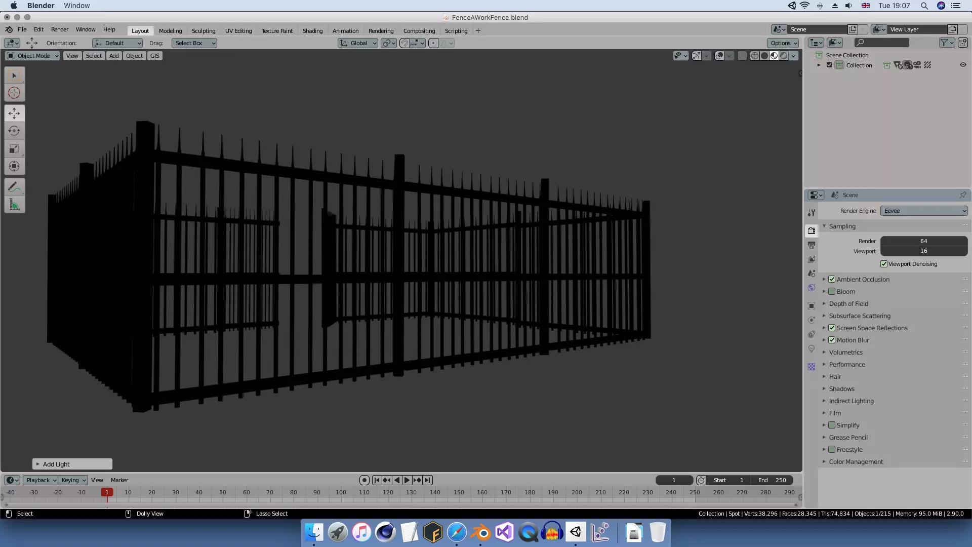 Spiked Fence 3D model_0