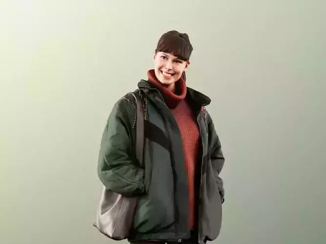 Alyssa 11522 - Young Woman Standing And Smiling With Bag