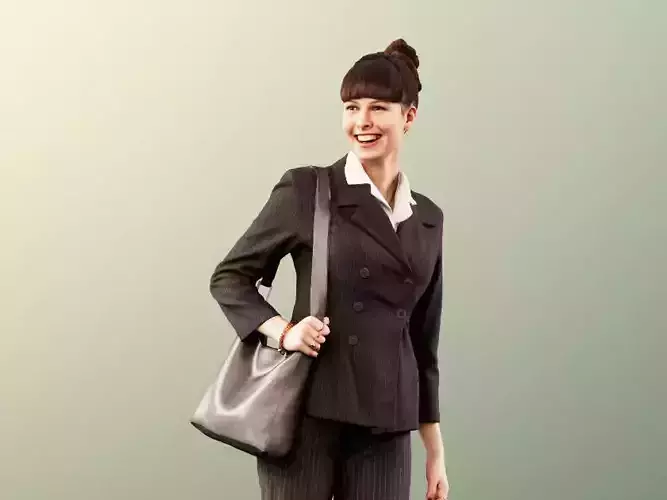 Alyssa 11530 - Young Business Woman Walking With Bag