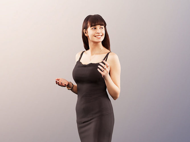 Alyssa 11533 - Woman In Evening Gown Talking And Gesturing  3D model