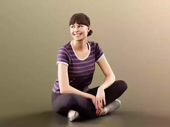 Alyssa 11535 - Smiling Young Woman Sitting On The Ground