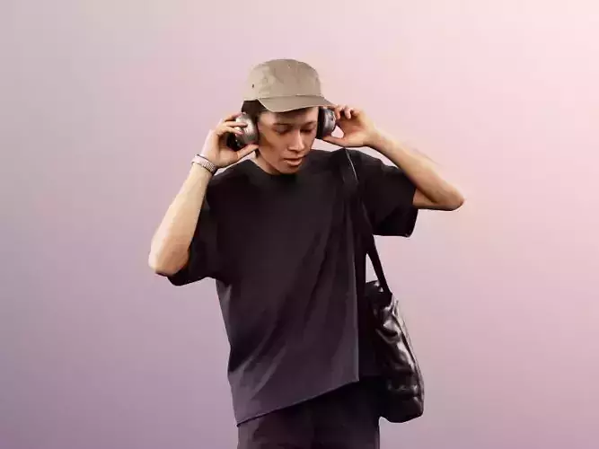 Ajay 11562 - Asian Man Walking Casually With Headphones  3D model Ajay 11562 - Asian Man Walking Casually With Headphones  3D model