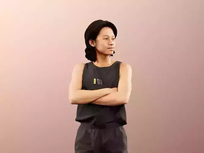 Ajay 11565 - Young Man Standing With Crossed Arms 