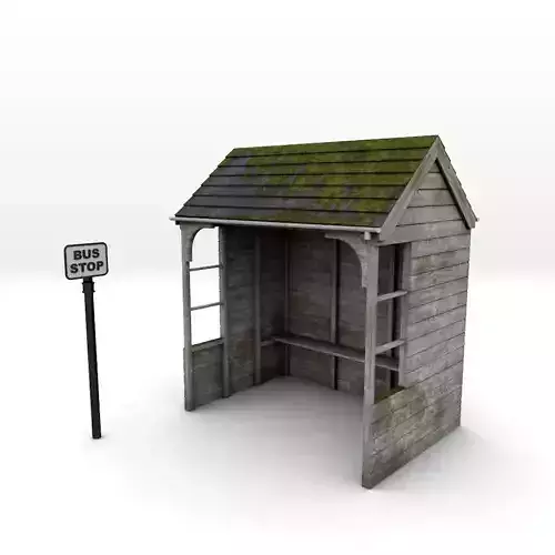 Rural Bus Shelter 3D model Rural Bus Shelter 3D model