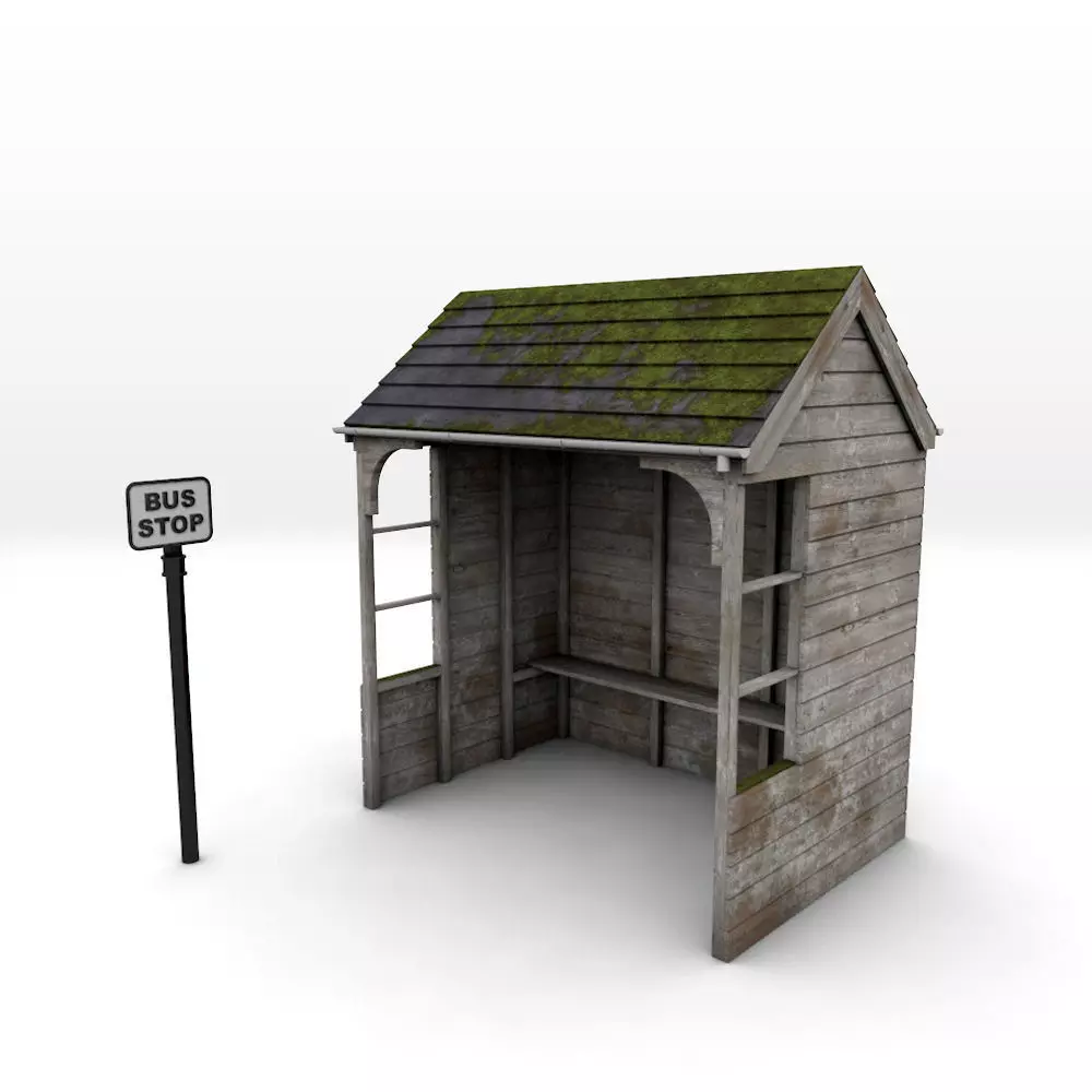 Rural Bus Shelter 3D model_0