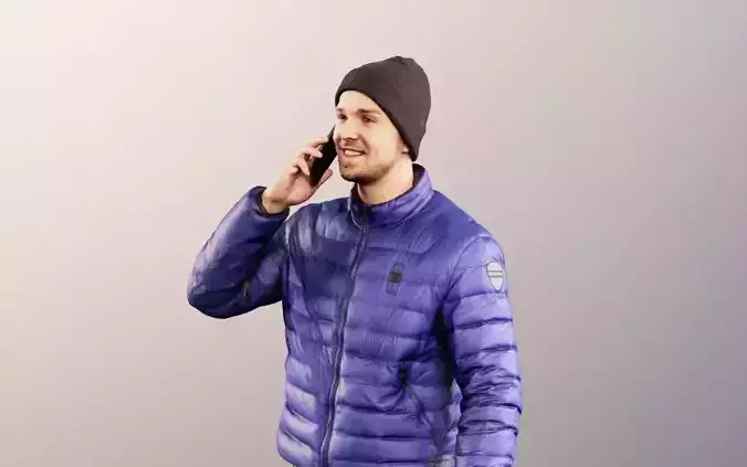 Kilian 11583 - Young Man Walking And Talking On The Phone 3D model