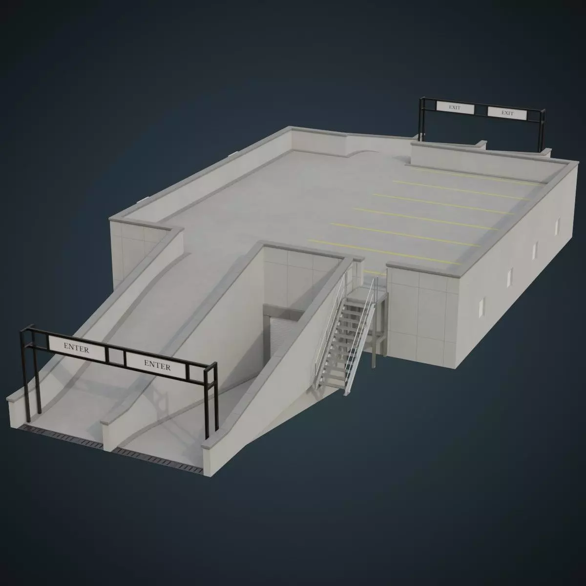 Entrance 2A Low-poly 3D model_0