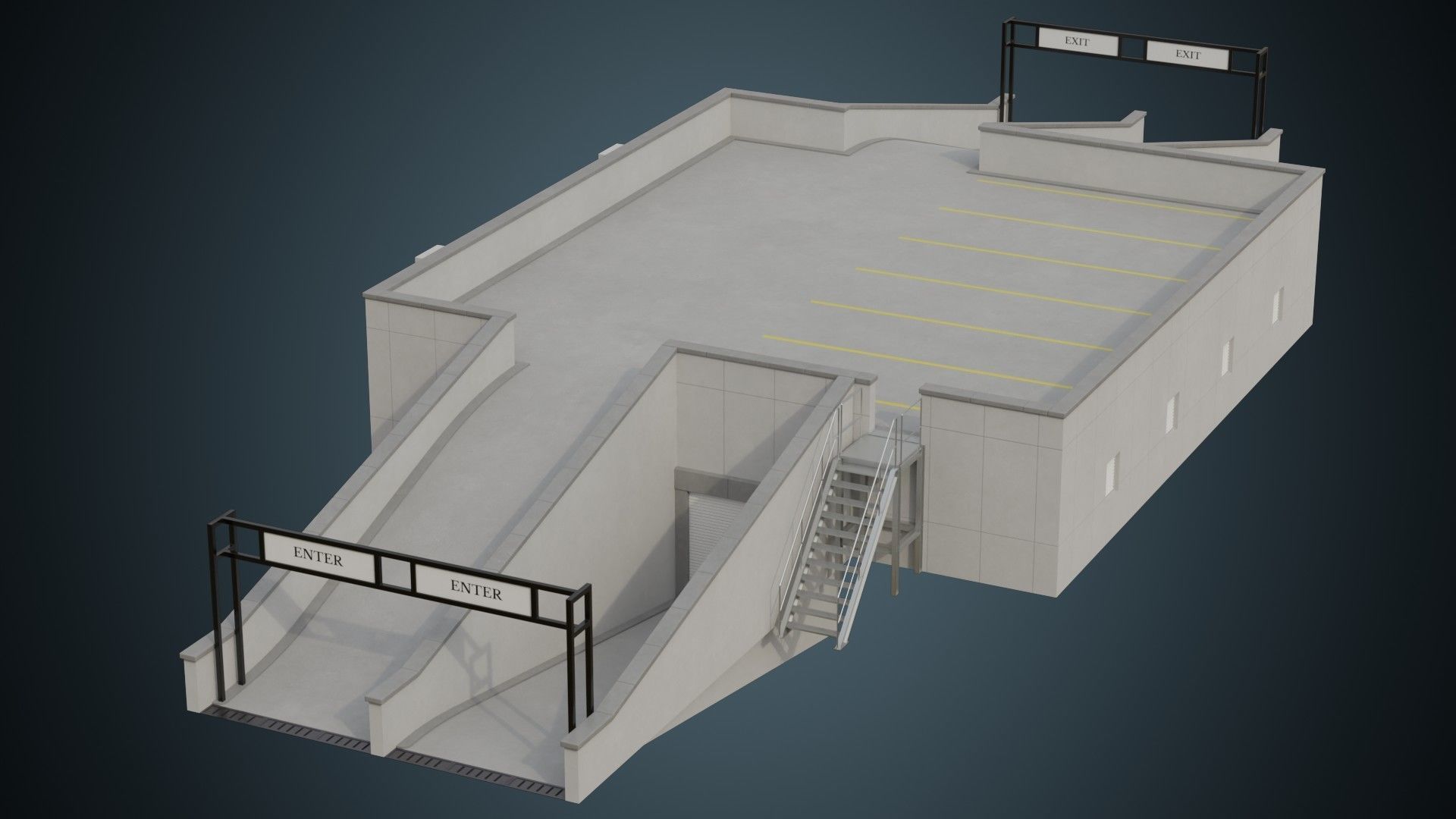 Entrance 2A Low-poly 3D model_1