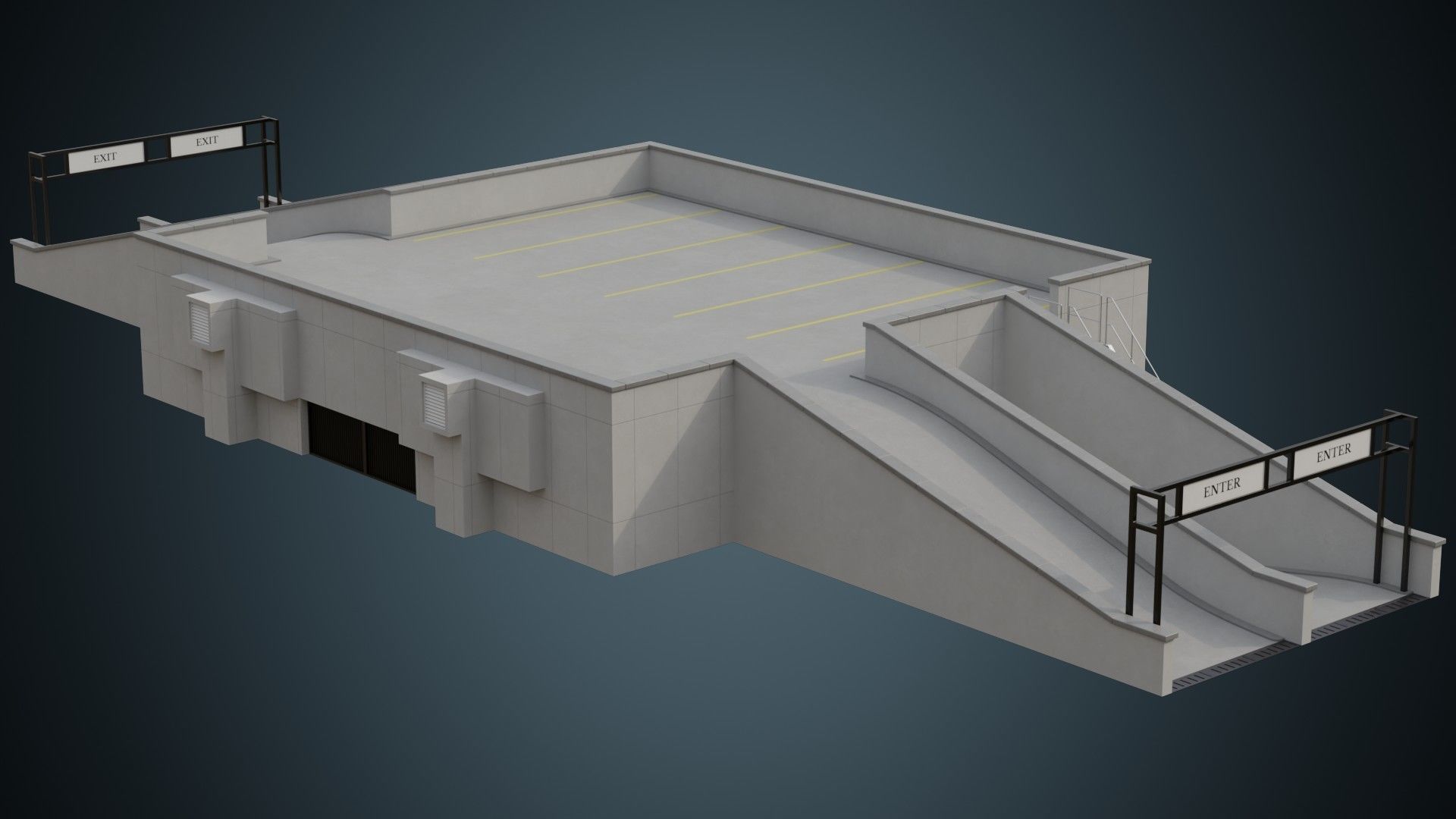 Entrance 2A Low-poly 3D model_2