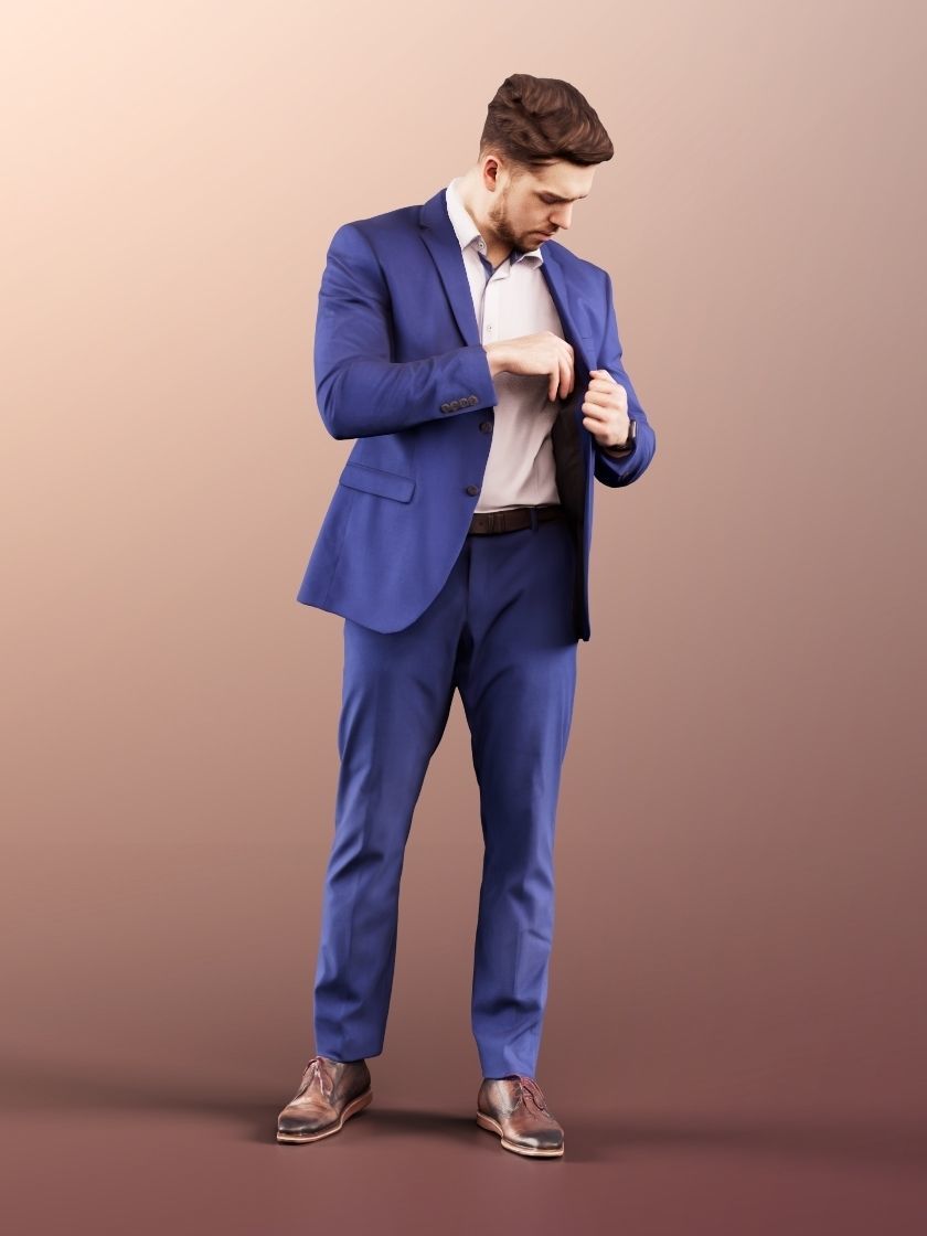 Kilian 11588 - Business Man In Blue Suit 3D model_2