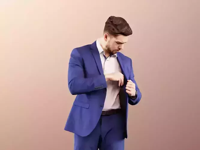 Kilian 11588 - Business Man In Blue Suit 3D model