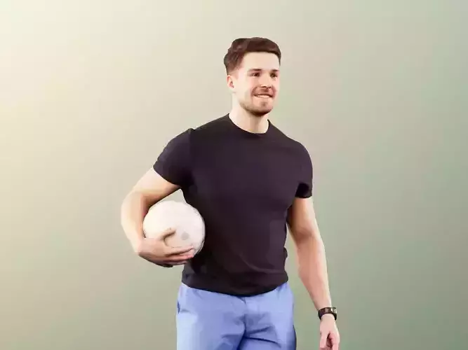 Kilian 11592 - Sporty Man Walking With Soccer Ball 