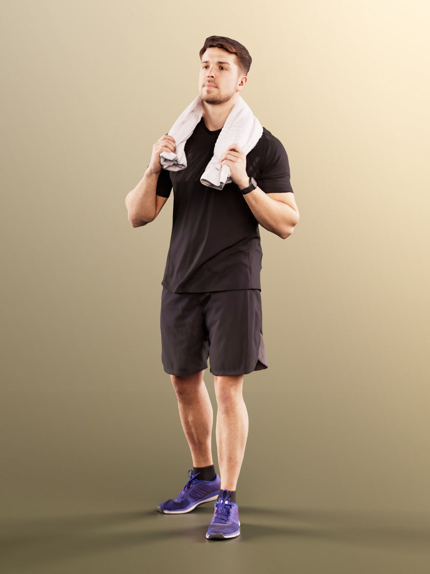 Kilian 11598 - Sporty Man Training With Towel 3D model_2