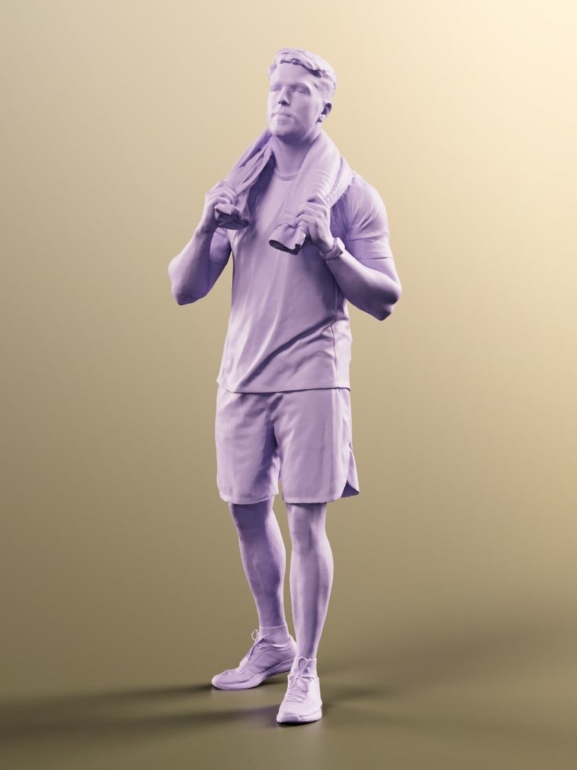 Kilian 11598 - Sporty Man Training With Towel 3D model_4