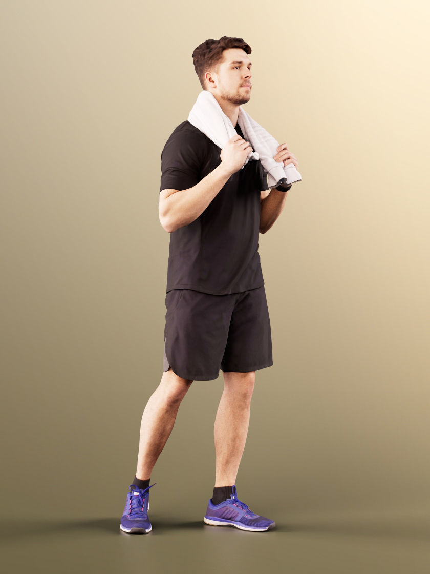 Kilian 11598 - Sporty Man Training With Towel 3D model_3