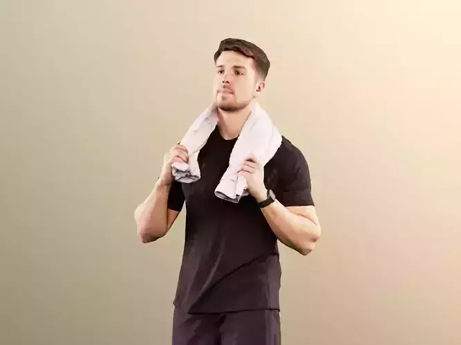 Kilian 11598 - Sporty Man Training With Towel 3D model
