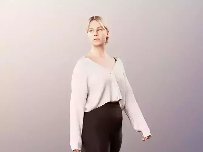 Marilyn 11616 - Young Blonde Woman walking 3D model