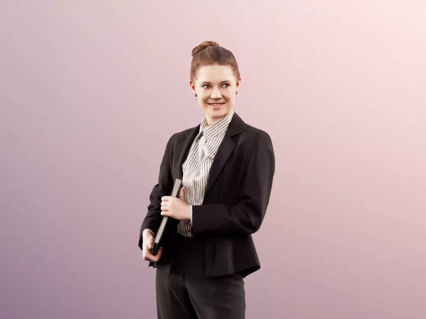 Bella 11640 - Young Business Woman With Folder Under Arm 3D model