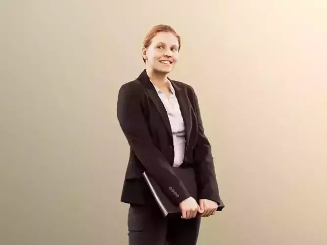 Summer 11673 - Business Woman standing with folder