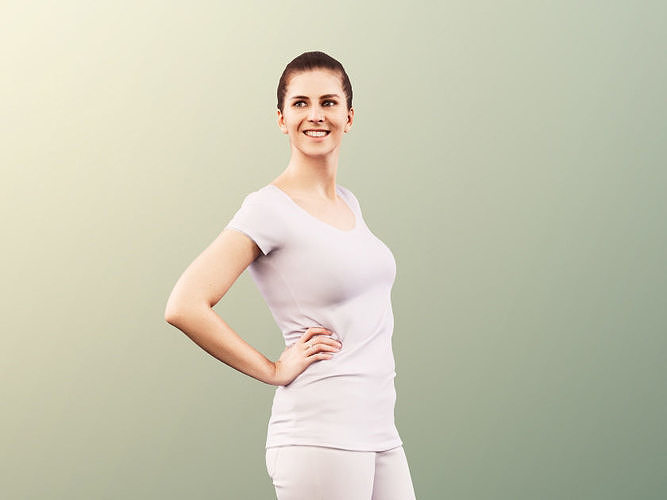 Vivian 11683 - Woman white clothing standing  3D model