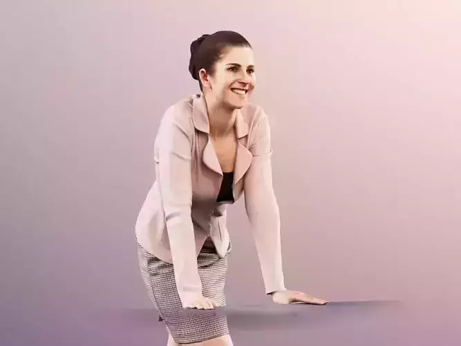 Vivian 11687 - Woman Standing Leaning On Desk 3D model