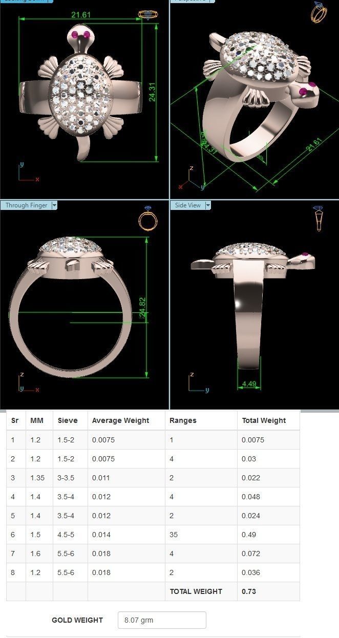 Tortois Ring - 73031 3D print model_2