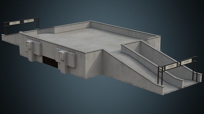 Entrance 2B Low-poly 3D model 2