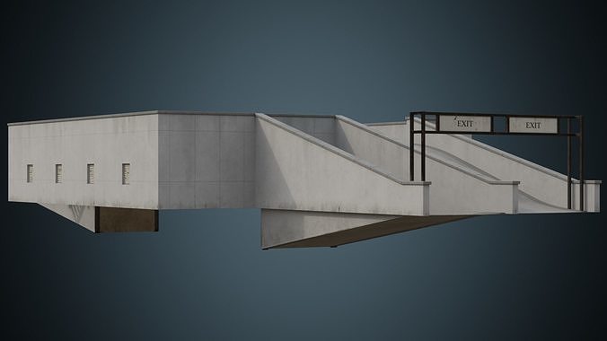 Entrance 2B Low-poly 3D model 4