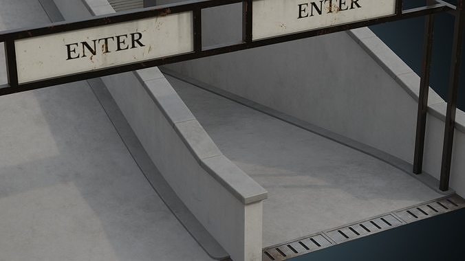 Entrance 2B Low-poly 3D model 6