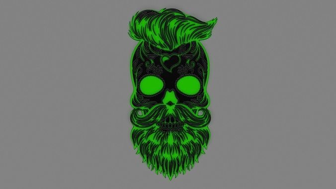 Bearded Skull 3D print model