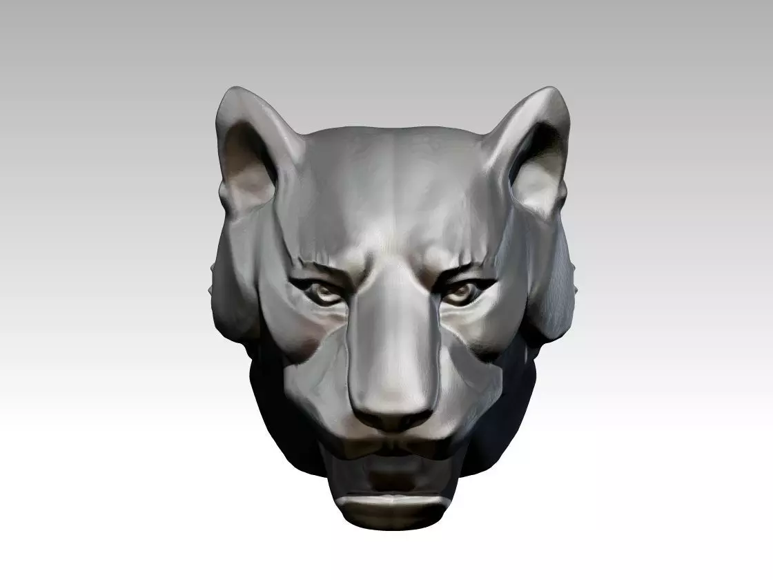 A Tiger Puma Cat Head 3D print model