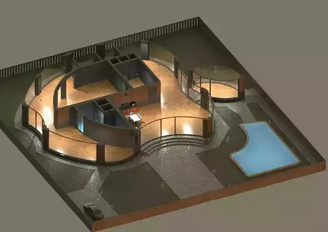 Hi-tech apple house 3D model